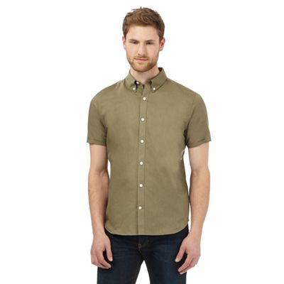 J by Jasper Conran Big and tall khaki linen blend short sleeved shirt